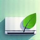 Energy efficient HVAC system with green leaf symbol
